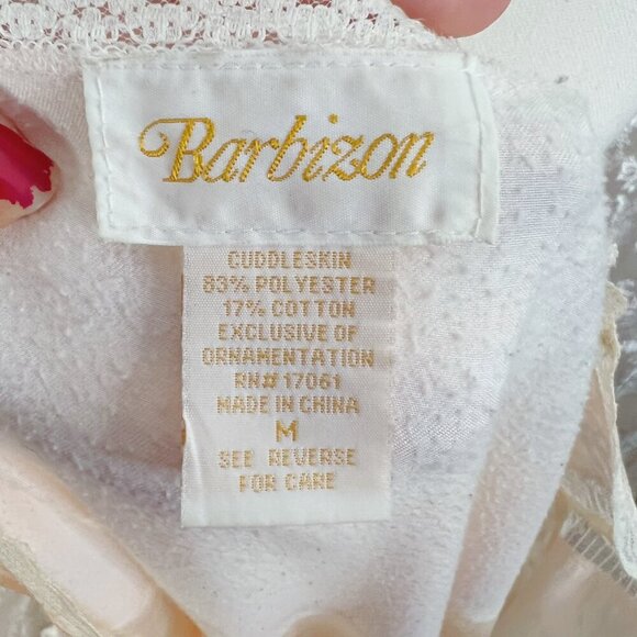 Vintage Barbizon Pink Satin Nightgown Lace Trim Bow Coquette 1980s Size M - Picture 7 of 10